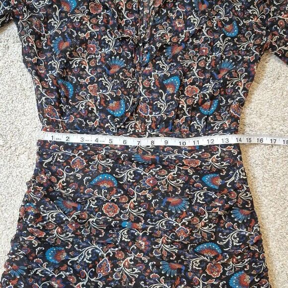 Veronica Beard Jaylene Paisley-Print Ruffle Silk Dress Size 4 - Picture 6 of 9